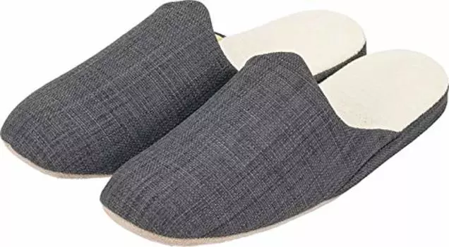 LIV HEART Men s Slippers, Smoke, M