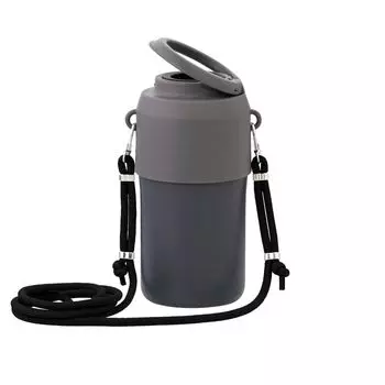 LIV PLUS Пластиковый держатель для бутылок с холодной изоляцией, теплоизоляцией, вакуумный, двойной структуры, плечевой, черный, 300-650 мл NM-373 чёрный
