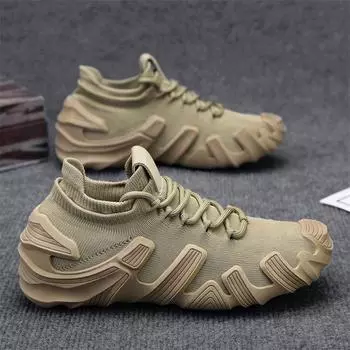 Live 2025 new breathable fly-woven men s shoes spring and summer casual sports shoes men s mesh trendy shoes socks shoes 39