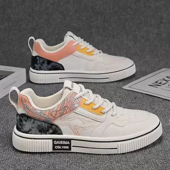 Live 2025 spring new men s low-top board shoes student leather versatile sports and leisure shoes Douyin men s shoes 39
