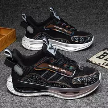 Live autumn men s shoes new casual running sports shoes teenage students thick-soled heightening dad trendy shoes 39