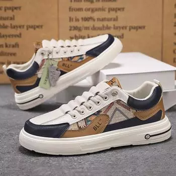 Live broadcast explosion 2025 one-pedal men s shoes spring breathable board shoes sports leisure leather flat-bottomed driving cover wearing trendy 39