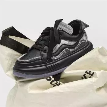 Live broadcast four-season low-top leather retro couple Japanese ins board shoes niche trendy brand outdoor sports men s trendy shoes 36 флуоресцентный зеленый