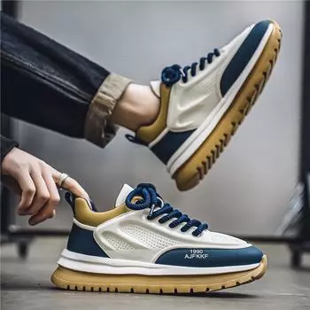 Live broadcast four seasons Guochao thick-soled high-quality niche Hong Kong style leather dad shoes straps personalized ins casual shoes 39 абрикосовый