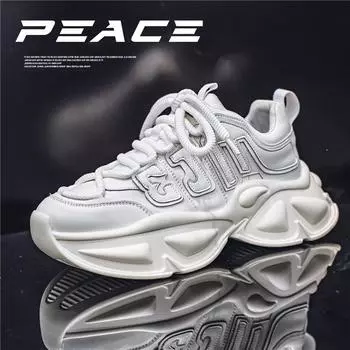 Live stream 2024 autumn and winter national tide four seasons men s niche ins board shoes Hong Kong style thick-soled breathable sports shoe 39 чёрный