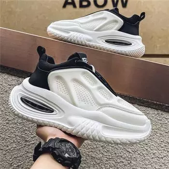 Live stream 2024 four seasons national tide men s niche thick-soled ins board shoes Hong Kong style thick-soled breathable sports shoes men s tide 39 абрикосовый