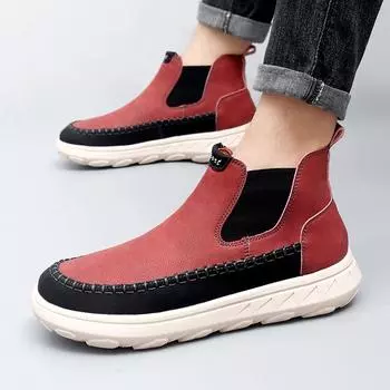Live stream hot-selling large-size autumn and winter men s boots 2024 new high-top Martin boots outdoor casual foot cover men s shoes 38 коричневый