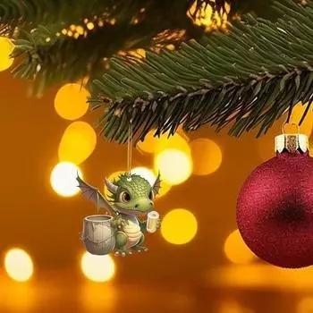 Lively Dragon Cartoon Acrylic Car Decoration Ideal For Christmas Festivities Tree 1