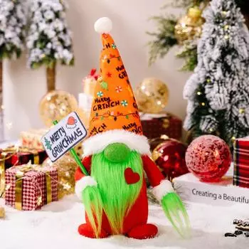 Lively With Plush Light Up Features And Colorful Hat Design Perfect For Festive Decor Christmas Grinch Male Figure