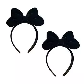 Living Duo Party Headband Birthday Four Cuts School Performance Halloween Self-Studio Requise Set of 2, Black