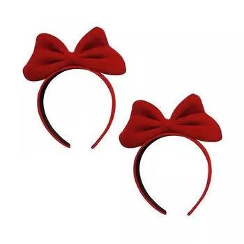 Living Duo Party Headband Birthday Four Cuts School Performance Halloween Self-Stodio Requise Set of 2, Red