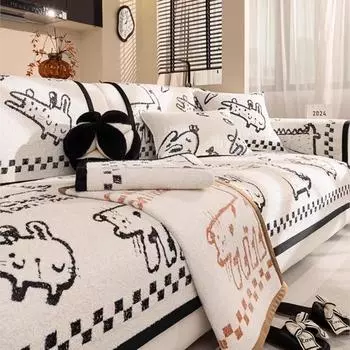 Living Home Нескользящие подушки для диванов Чехлы для диванов Всесезонные чехлы с изображением животных Флисовые коврики для диванов, сохраняющие тепло 70X70