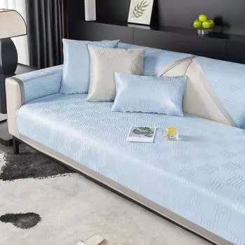 Living Room Anti-slip Couch Cover Furniture Protection Summer Ice Silk Flower Sofa Cushion Cover Slipcover Funda Cojin 70X70cm 1pc