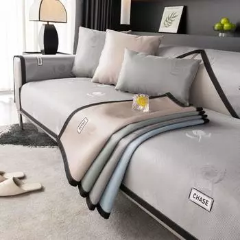Living Room Anti-slip Couch Furniture Protection Cover Universal Ice Silk Flower Sofa Cushion cover Slipcover Funda Cojin 70X70cm 1pc