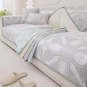 Чехол для дивана с противоскользящим покрытием для гостиной, летний скандинавский ледяной шелк, чехол для двух диванных подушек, чехол для коврика Funda Cojin 70X70cm 1pc