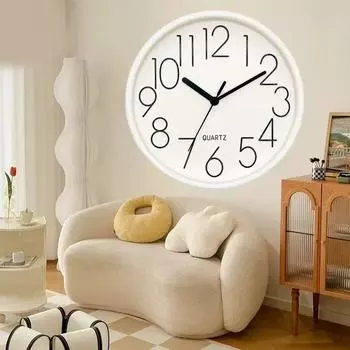 Living Room Clock Battery Powered Wall Clock Digital Wall Clock Living Room Decoration Stereo Numeral for Wall Decoration Study 8 inch