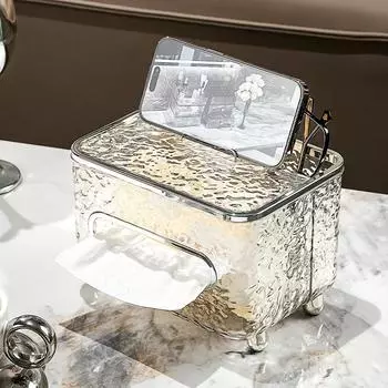 Living Room Desktop Tissue Box High-end Paper Box Home Bathroom Coffee Table Remote Control Storage Box