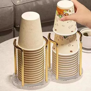 Living Room Disposable Cup Dispenser Storage Rack Cup Holder Countertop Organizer золотистый
