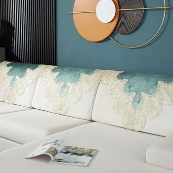 Living Room Fabric Craft Combination Sofa Back Towel Sofa Towel Dustproof Cover Cloth Single Double Three-Person Cover Towel Armrest Towel Peacock Blue 70*70cm hand towel