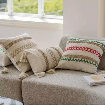 Living Room Sofa, Bed Cushion, Tassel Pillowcase Cover, Waist Pillow, Light Luxury Cushion Cover 30X50cmWithout core