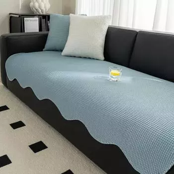 Living Room Sofa Cover Four Seasons Universal Non-Slip Modern Simple Solid Color Cushion Luxury Plaid Sofa Cover Cloth Towel 70x70cm