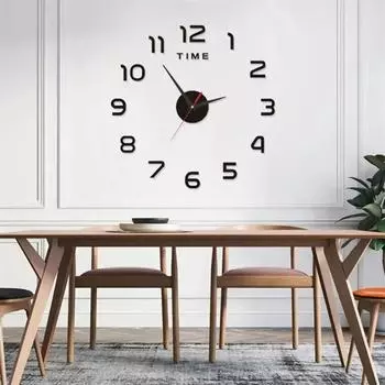 Living Room Wall Decoration Digital Clock Small Garden Acrylic Mirror Sticker Decoration Decorations for Home Room Art Bedroom