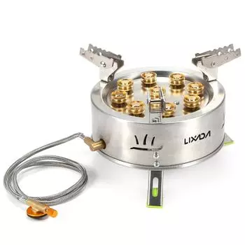 Lixada 12800 Вт газовая плита для кемпинга, портативная уличная походная складная походная плита серебряный