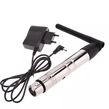 Lixada 2.4G ISM DMX512 Беспроводной мужской передатчик XLR Приемник Светодиодное освещение для сцены Female&US чёрный
