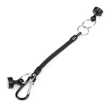 Lixada 6 шт. магнитный держатель с катушкой, шнурком, карабином, магнитной сеткой для мух чёрный