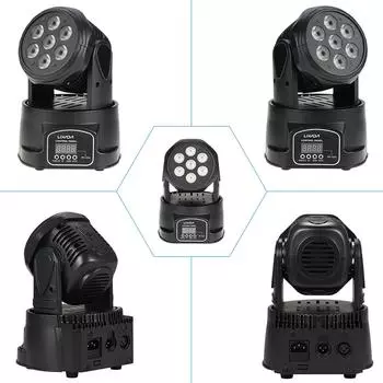 Lixada DMX-512 Мини-подвижный головной светильник 4 в 1 RGBW светодиодный сценический стробоскоп профессионального освещения US Plug
