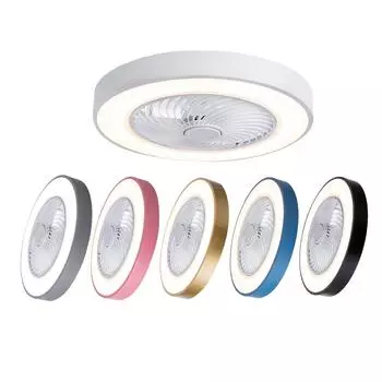 Lixada FS0030 Потолочный вентилятор с подсветкой и дистанционным управлением Вентилятор Лампа 3-цветная подсветка 3-скоростной светодиодный индикатор ветра 220V белый