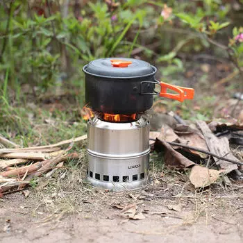 Lixada портативная легкая дровяная печь из нержавеющей стали, спиртовая плита для приготовления пищи на открытом воздухе, фото