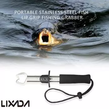 Lixada портативный захват для рыбной губы из нержавеющей стали, прочный профессиональный захват для рыбалки Tr чёрный