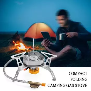 Lixada складная ветрозащитная газовая плита для кемпинга портативная уличная кухонная складная газовая пьезо-зажигание