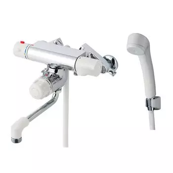 LIXIL INAX Bathroom Thermostatic Shower Faucet with Check 170mm Spout and Drain Feature Wall-Mounted Valve, Anti-Mold Hose, Length, Anti-Freeze