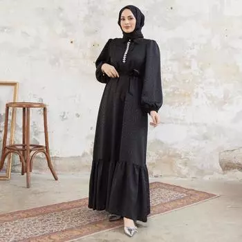 Liya Stone Жаккардовое женское платье Современная исламская мода