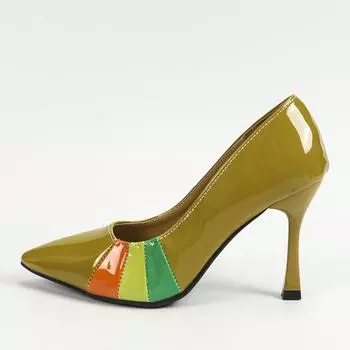 Liyke Классические черные туфли на высоком каблуке для выпускного вечера Модные лакированные туфли с острым носком для офиса Женские туфли-лодочки на шпильке Mujer 35