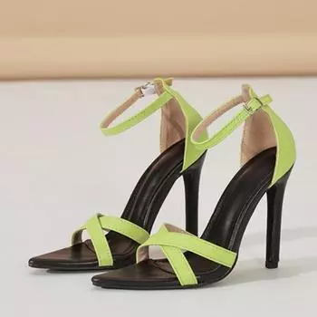 Liyke летние модные босоножки с пряжкой на щиколотке женские свадебные банкетные туфли сексуальные стриптизерши с острым носком на высоком каблуке сандалии женские 35