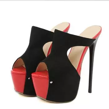 Liyke Летние туфли с открытым носком на очень высоком каблуке, сексуальные тапочки 16 см для женщин, сандалии на платформе с заклепками, туфли для вечеринок на пилоне, туфли-лодочки 35