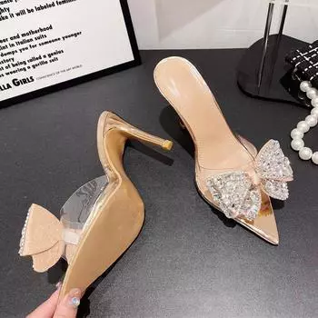 Liyke Летние золотисто-серебристые туфли на высоком каблуке, сексуальные уличные женские туфли с острым носком и кристаллами, прозрачные сандалии из ПВХ 35