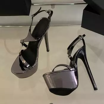 Liyke Летняя вечеринка Банкет 16 см супер высокие каблуки для стриптиза Pole Dance Shoes Сексуальные сандалии на платформе с пряжкой и ремешком для женщин Размер 35-46 35