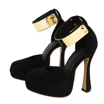 Liyke Новые модные металлические ремешки на щиколотке женские сексуальные 13 см странные туфли на высоком каблуке на платформе сандалии женские туфли для выпускного вечера размер 35-46 35