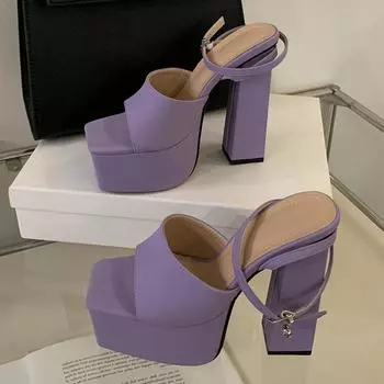Liyke Стиль Подиума Сексуальные Супер Высокие Каблуки Массивные Босоножки на Платформе для Женщин Модные С Открытым Носком Ремешок с Пряжкой Женская Обувь для Вечеринки Банкета 35