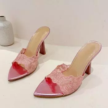 Liyke Высококачественные женские тапочки ручной работы с вышивкой из пеньки, сандалии, сексуальные туфли с острым носком на золотистом каблуке, летние праздничные туфли-слайды 35