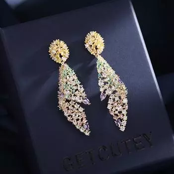 Liyu Heavy Industry Color Zirconium Earrings Exaggerated Personality Irregular Zircon Earrings Women s 925 Silver Needle Conch Earrings
