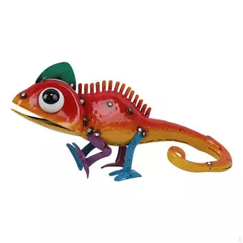 Lizard Sculpture,Landscape Ornament Garden Statue Decoration Metal Yard Art Animal Figurine for