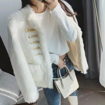 LJX 2024 Новое очаровательное пальто для дочки, зимнее и осеннее пальто, женский вязаный свитер, милый зимний свитер, роскошное плюшевое пальто, милое студенческое пальто для девочек S белый