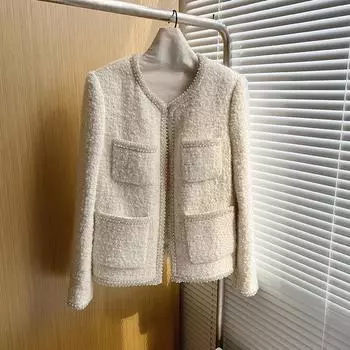 LJX, новинка 2024 года, очаровательное пальто для дочки, зимнее и осеннее пальто, шерстяное кружевное пальто, свободное пальто для девочек, плюшевое пальто, милое студенческое пальто для девочек S