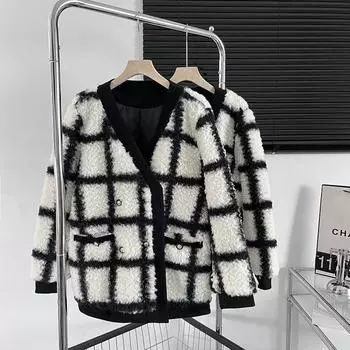 LJX свитер, шерстяное кружевное пальто, свободное пальто для девочек, очаровательный плюшевый женский топ из норки, роскошное плюшевое пальто, милое студенческое пальто для девочек M