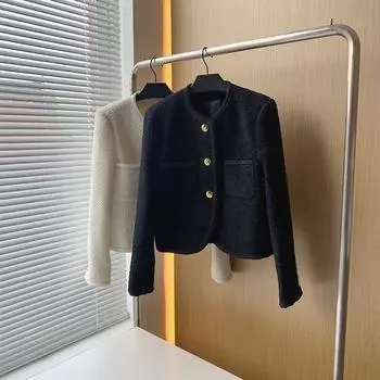 LJX Вязаный свитер Зимний свитер Свитер Шерстяное кружевное пальто Свободное пальто для девочек Очаровательный плюшевый женский топ из норки Роскошное плюшевое пальто Симпатичное пальто для студенток S белый